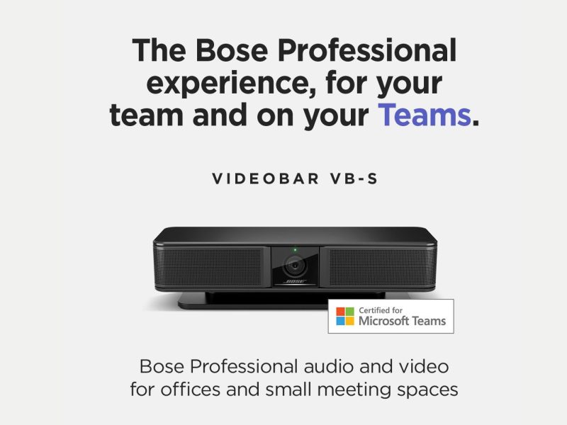 Bose Videobar VB-S is certified for Microsoft Teams